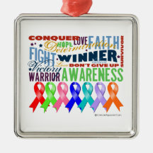 Ribbons For a Cause Christmas Ornaments