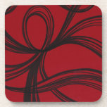 Ribbons - Red/Black - Coaster cork coasters