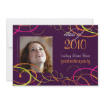 Ribbons/swooshes Graduation Invitation Photo/plum