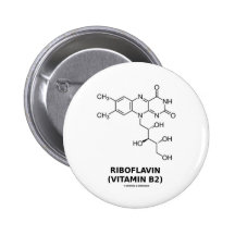 Riboflavin (Vitamin B2) Chemical Molecule Button