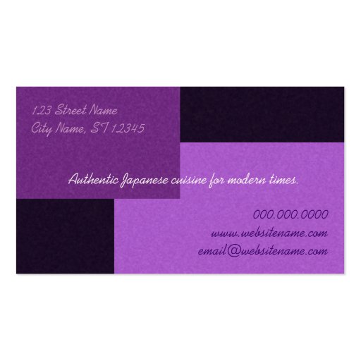 Rice Bowl Art Standard Card Business Card (back side)