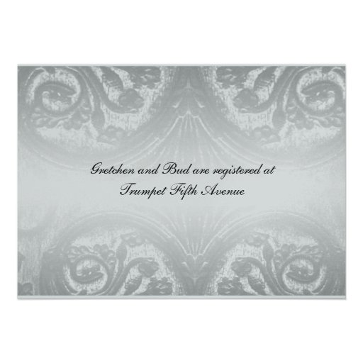 RICH BLACK "iron fleur de lis" Wedding Invitation