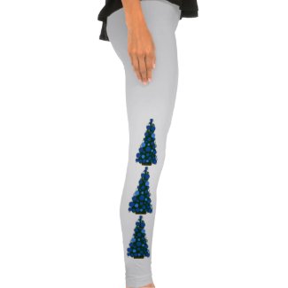 Rich Blue Christmas Tree Leggings