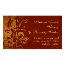Rich Brick Red, Gold Reverse Swirl Business Cards