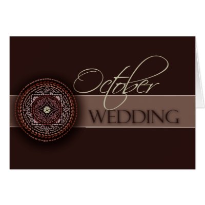 Rich Brown October Wedding Cards by aslentz Rich brown background with 