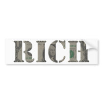 Rich Bumper Sticker bumper stickers by Hansas Rich Bumper Sticker bumper stickers