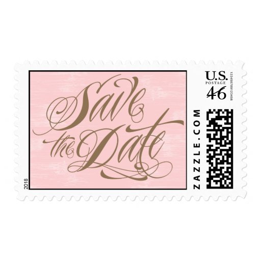 Rich Calligraphy Save the Date Postage