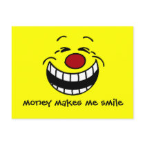 Rich CEO Face: Laughing all the way to the bank Post Card
