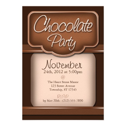 Rich Chocolate : "Chocolate Party" Invitations