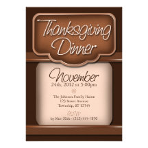 Rich Chocolate Thanksgiving Dinner Invitations