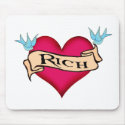 Rich - Custom Heart Tattoo T-shirts & Gifts mousepads