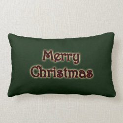 Rich Green Glow Merry Christmas Throw Pillows