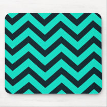 Rich mint and black chevron stripes pattern. mousepads