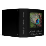 Rich Peacock Feather with Green Moss Vinyl Binders