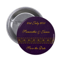 Rich Purple Wedding Pinback Button