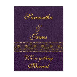 Rich Purple Wedding postcard