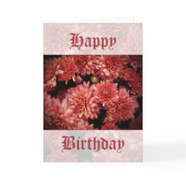 Rich Red Chrysanthemums Greeting Card