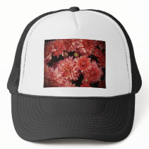 Rich Red Chrysanthemums Mesh Hats