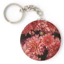 Rich Red Chrysanthemums Key Chain