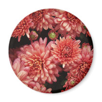 Rich Red Chrysanthemums Fridge Magnet