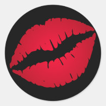 Rich Red Lipstick Print stickers
