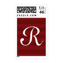 Rich Red Monogram Custom Postage postage