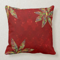 Rich Red Pillow with bold colourful flowers pillows