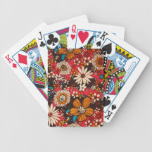 Rich sumptuous vintage floral textile pattern bicycle card decks
