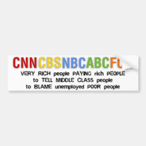 Rich telling Middle Class to blame the poor bumper stickers