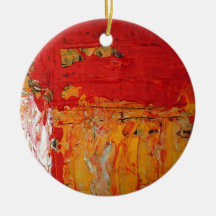 Rich Textured Red Yellow Abstract Ornament
