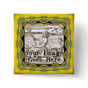 Rich Yellow Gold Fantasy Frame Template Pin buttons