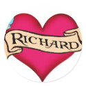 Richard - Custom Heart Tattoo T-shirts & Gifts stickers