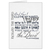 Richard III Villainy Quote cards