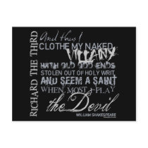 Richard III Villainy Quote Postcards