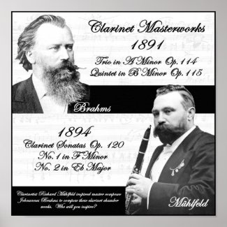 Richard Mühlfeld inspired Brahms Posters