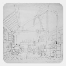 Richard Parkes Bonington's studio in Paris Square Stickers
