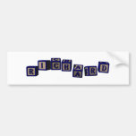 Richard toy blocks in blue bumper sticker