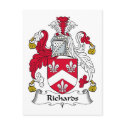 Richards Family Crest postcards by coatsofarms Richards Family Crest postcards