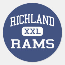 Richland - Rams - High - Johnstown Pennsylvania Round Sticker
