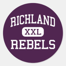Richland - Rebels - High - North Richland Hills Round Sticker