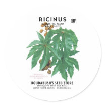 Ricinus, Castor OIl Plant, Roudabush's Seed Store stickers by vintagegiftmall Ricinus, Castor OIl Plant, Roudabush's Seed Store stickers