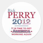 Rick Perry 2012 for president round stickers