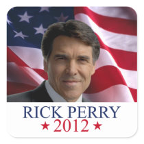 Rick Perry 2012 for president square sticker