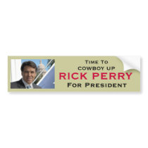RICK PERRY Cowboy Up Campaign Bumper Sticker
