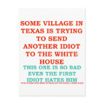 RICK PERRY COWBOY VILLAGE IDIOT POSTCARDS