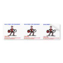 Rick Perry for President Cheerleader Cartoon Bumper Stickers