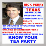 Rick Perry Tea Party Poster Print