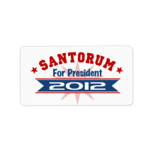 Rick Santorum 2012 Custom Address Labels
