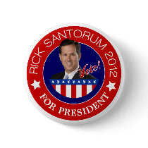 Rick Santorum for President 2012 Pinback Buttons