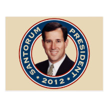 Rick Santorum for President 2012 Post Card